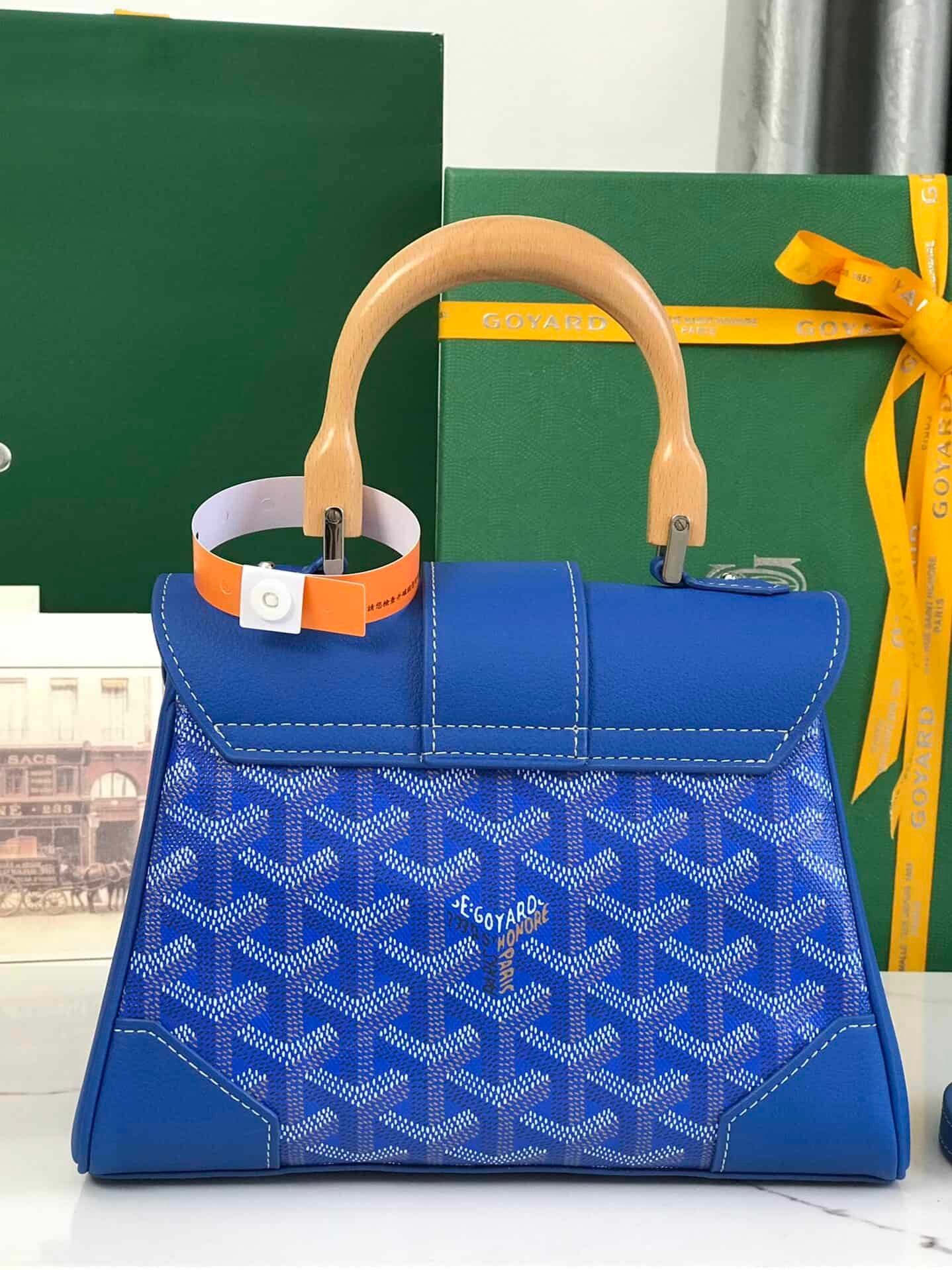 Goyard Saïgon Mini Handbag - Bright Blue 38665 | Sandra Bags - Image 4