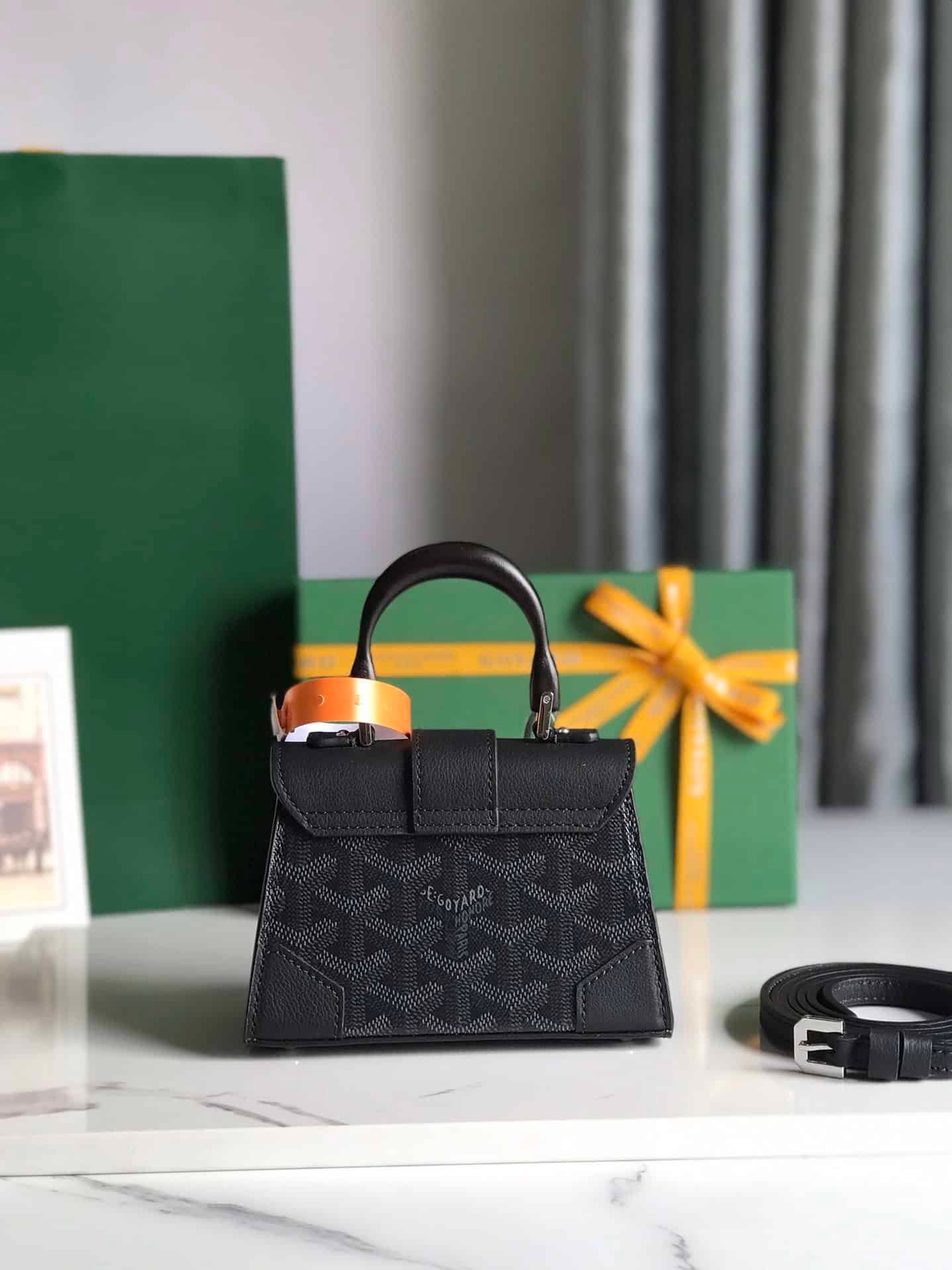 Goyard Saïgon Nano Super Mini Handbag - Black 70301 | Sandra Bags - Image 4