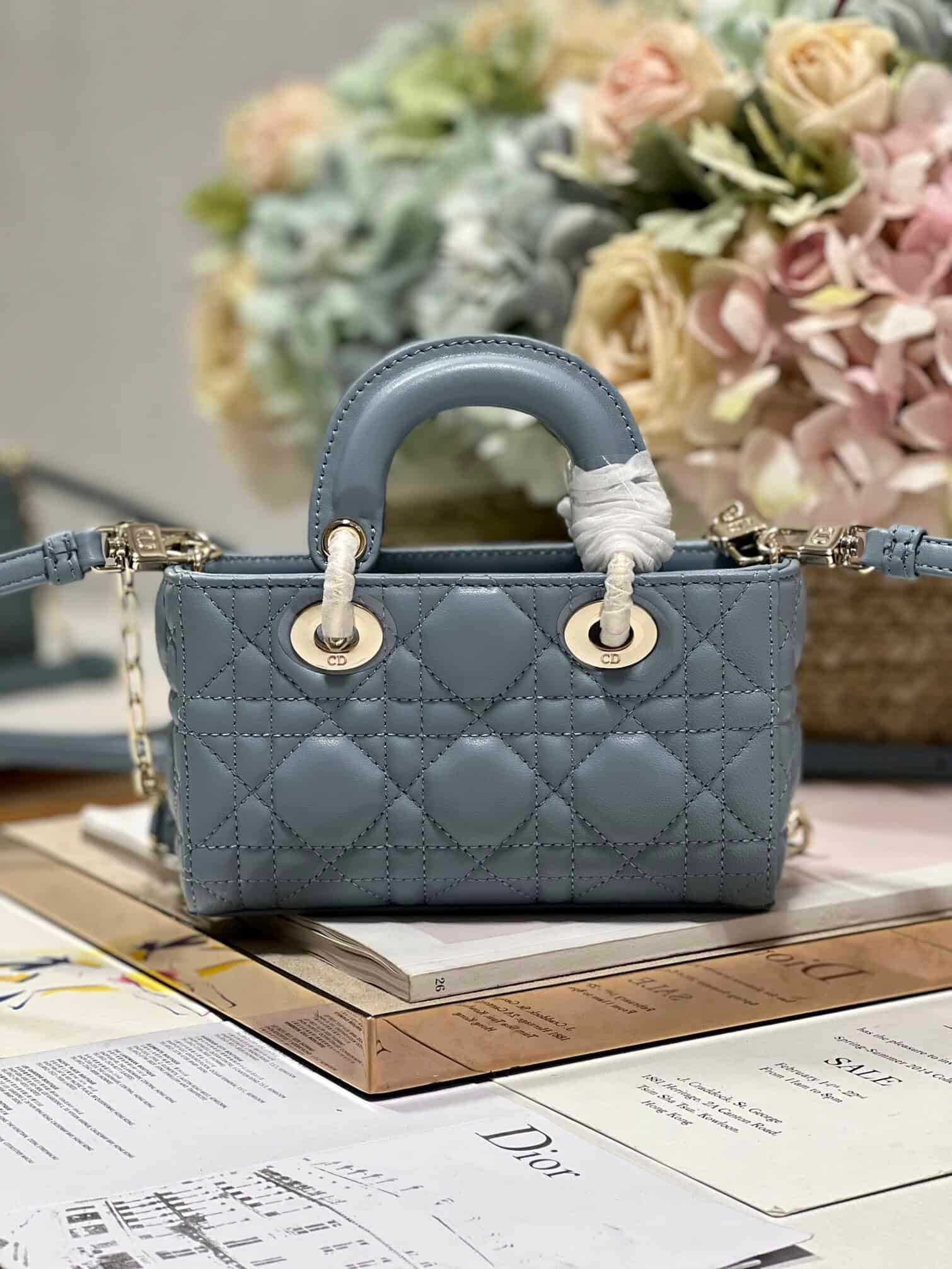 Dior Mini Horizontal Princess Diana Bag - Blue 23999 | Sandra Bags - Image 4