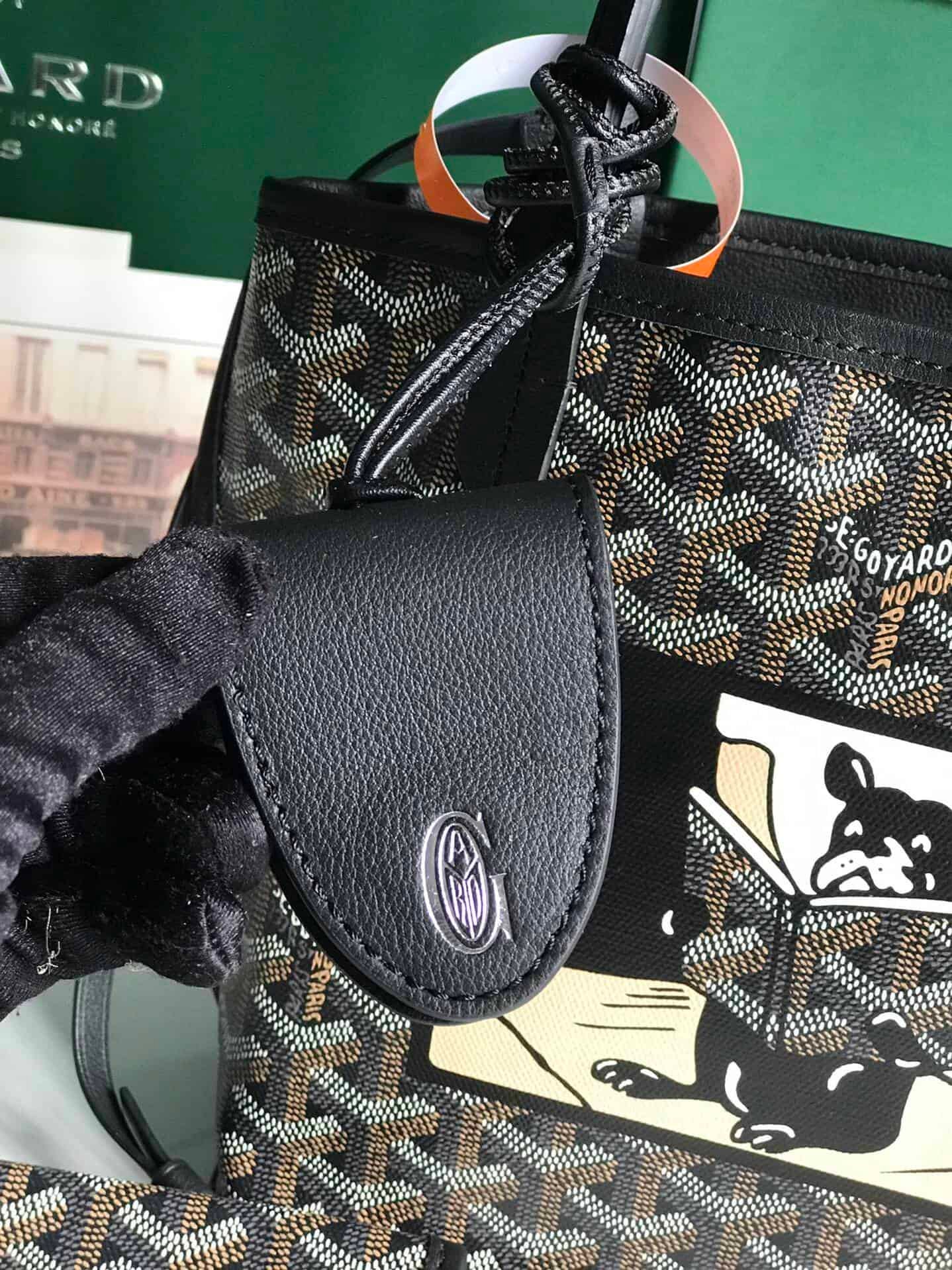 Goyard Anjou Mini Special Painted Style Handbag - Black 56838 | Sandra Bags - Image 2