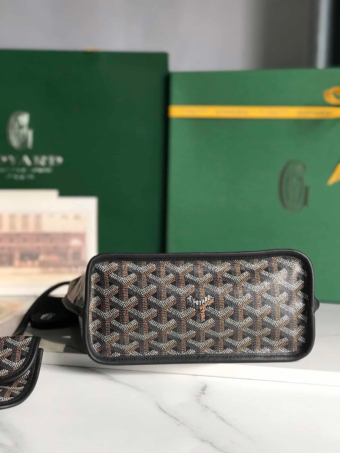 Goyard Anjou Mini Special Painted Style Handbag - Black 56838 | Sandra Bags - Image 4