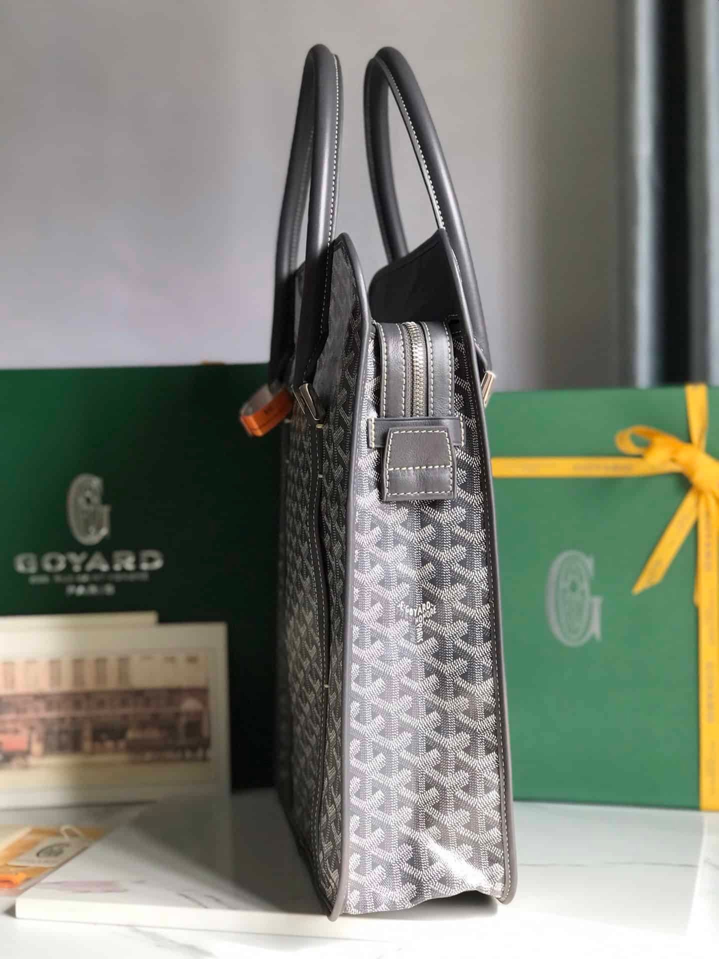 Goyard Bourgogne Vertical Briefcase Handbag - Gray 32379 | Sandra Bags - Image 2