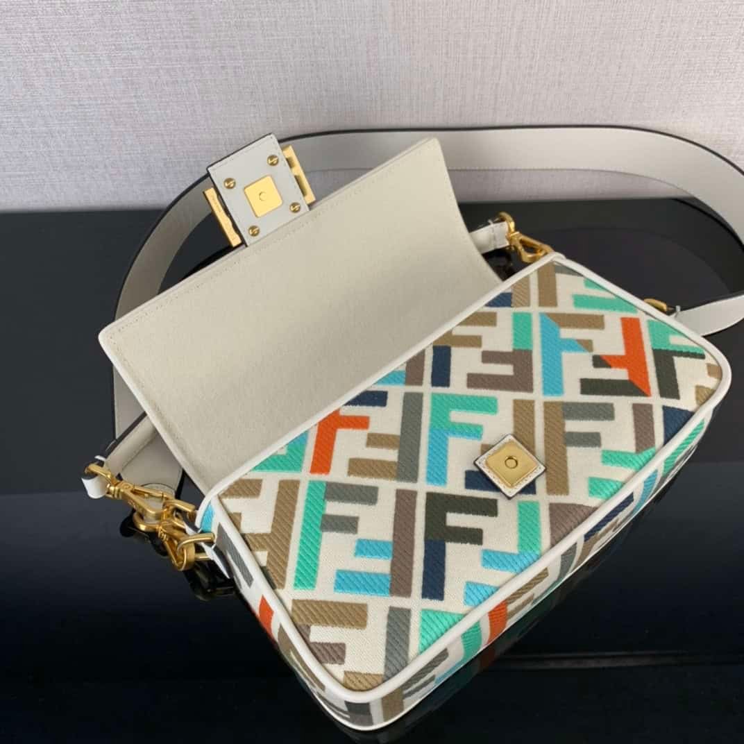 Fendi Vertigo Colorful Logo Embroidery Pattern Handbag 79961 | Sandra Bags - Image 2