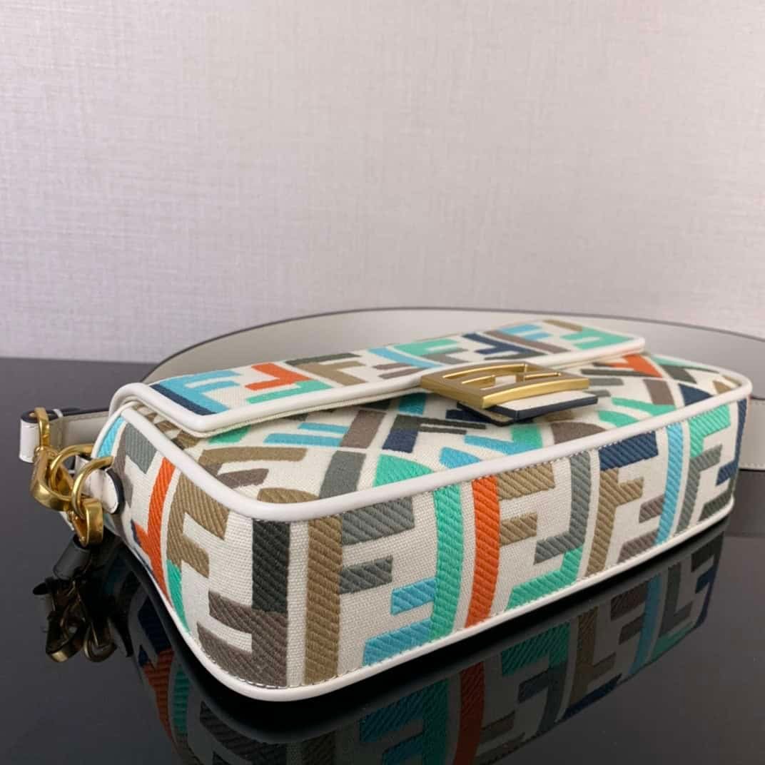 Fendi Vertigo Colorful Logo Embroidery Pattern Handbag 79961 | Sandra Bags - Image 3