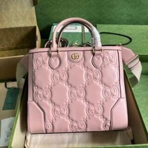 Gucci GG Matelasse Leather Tote Bag - Pink 13986 | Sandra Bags