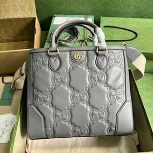 Gucci GG Matelasse Leather Tote Bag - Grey 48432 | Sandra Bags