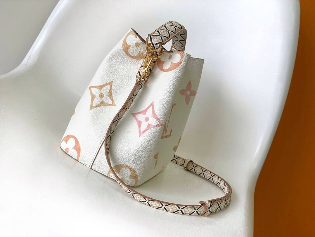 Louis Vuitton NeoNoé Bucket Bag - White/Brown 16849 | Sandra Bags - Image 5