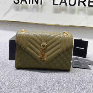YSL Classic Grid Messenger Bag - Green 65516 | Sandra Bags