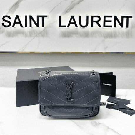 YSL Saint Laurent's Niki's Small Handbag - Blue and Gray 22824 | Sandra Bags