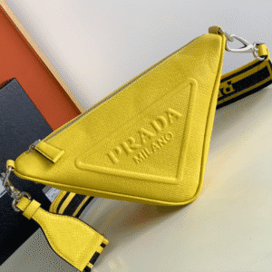 Prada Embroidered Webbing Triangle Bag - Yellow 45837 | Sandra Bags