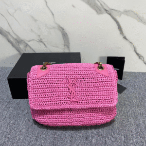 YSL NIKI Woven Bag - Pink 94930 | Sandra Bags