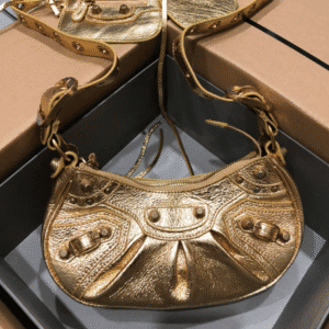 Balenciaga Le Cagole Half-Moon Small Armpit Dumpling Bag - Golden 35671 | Sandra Bags