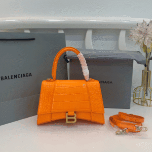Balenciaga Crocodile Small Hourglass Bag - Orange 29195 | Sandra Bags