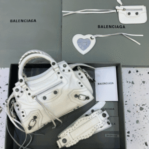 Balenciaga Neo Cagole Motorcycle Bag - White 61241 | Sandra Bags