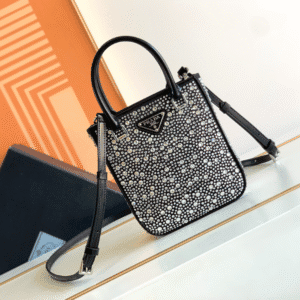 Prada Mini Diamond Tote Bag - Black/White 67245 | Sandra Bags