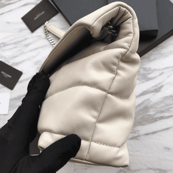 YSL Bi-Fold Back Shoulder Quilted Lambskin Medium Bag – White 40201 | Sandra Bags - Image 5