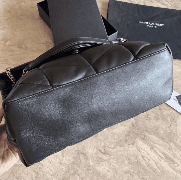 YSL Bi-Fold Back Shoulder Quilted Lambskin Large Bag – Black (Silver) 87402 | Sandra Bags - Image 4