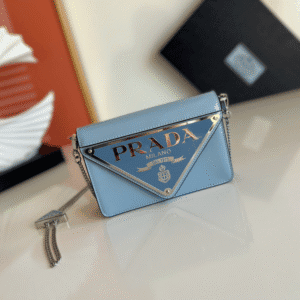 Prada Large Triangular Flip Cover Handbag - Blue 38264 | Sandra Bags