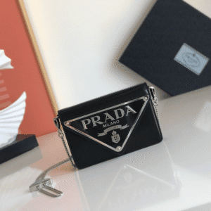 Prada Large Triangular Flip Cover Handbag - Black 78658 | Sandra Bags