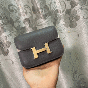 Hermes Kangkang Slim Wallet - Black 16513 | Sandra Bags