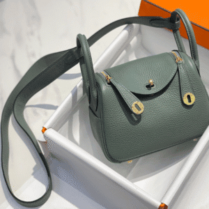 Hermes Mini Lindy Handbags - Almond Green 49046 | Sandra Bags