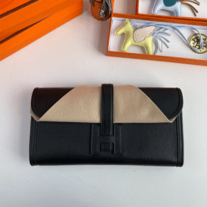Hermes Jige Elan Clutch - Black 26701 | Sandra Bags