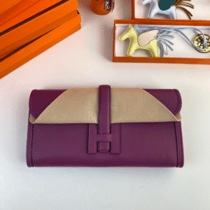 Hermes Jige Elan Clutch - Purple 89318 | Sandra Bags