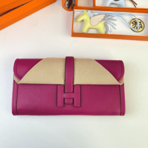Hermes Jige Elan Clutch - Rose Purple 81457 | Sandra Bags