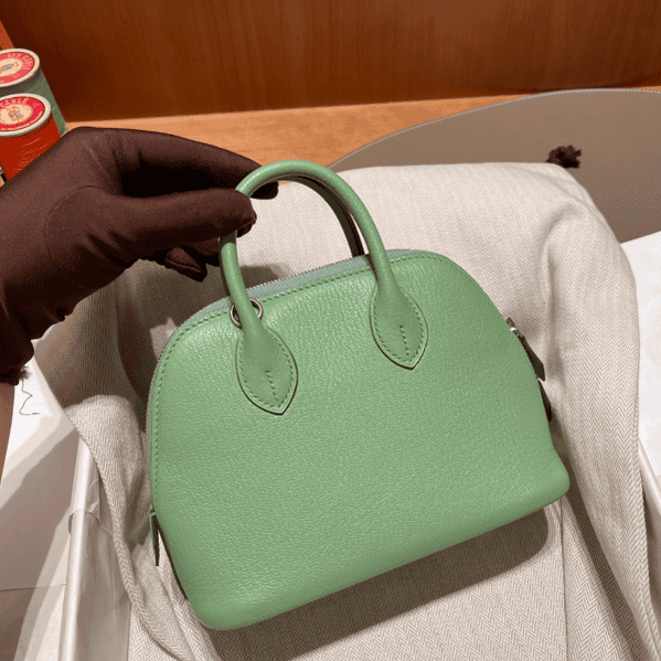 Hermes Mini Bolide Cute Little Shell Bag - Avocado Green 19844 | Sandra Bags