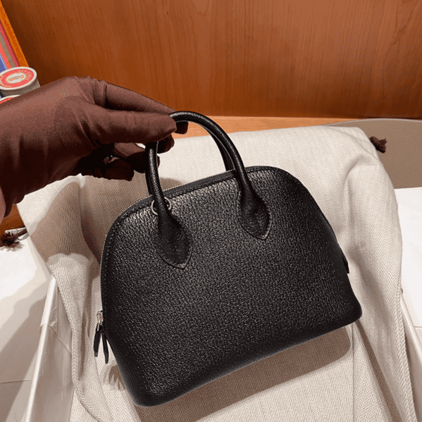 Hermes Mini Bolide Cute Little Shell Bag - Black Noir 16536 | Sandra Bags