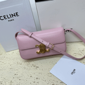 Celine Triomphe Shiny Cow Leather Armpit Bag - Purple 61896 | Sandra Bags