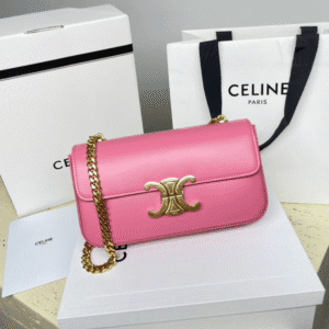Celine Chain Underarm Triomphe Canvas Bag - Pink 15880 | Sandra Bags