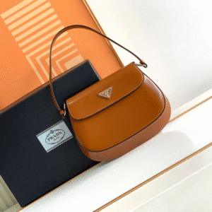 Prada Small Armpit Bag - Clamshell Caramel 32991 | Sandra Bags