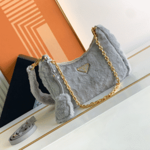 Prada Plush Three-In-One Handbag - Gray 75419 | Sandra Bags