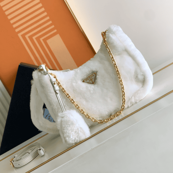 Prada Plush Three-In-One Handbag - White 92660 | Sandra Bags