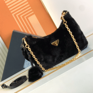 Prada Plush Three-In-One Handbag - Black 47041 | Sandra Bags