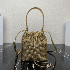 Prada New Crystal Bucket Bag - Gold 37227 | Sandra Bags