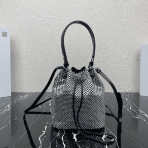 Prada New Crystal Bucket Bag - Silver 35012 | Sandra Bags