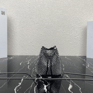 Prada Mini Necklace Crystal Bag - Silver 61858 | Sandra Bags