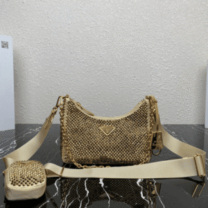 Prada Mini Sparkling Diamond Three-In-One Handbag - Gold 70255 | Sandra Bags