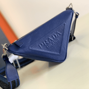 Prada Embroidered Webbing Triangle Bag - Blue 53127 | Sandra Bags