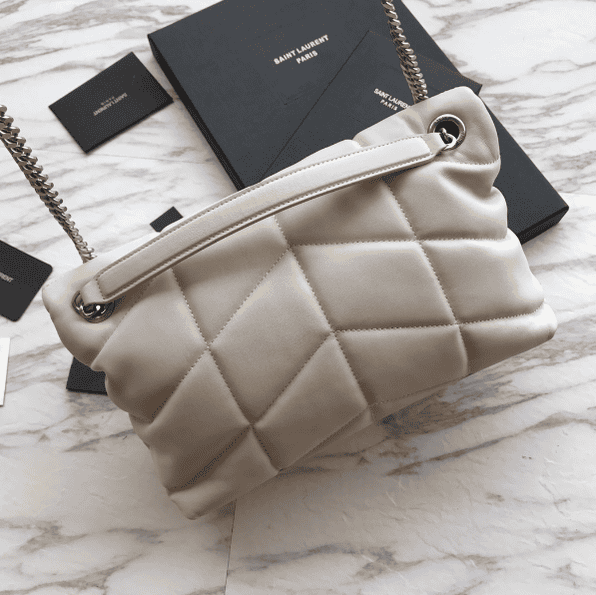 YSL Bi-Fold Back Shoulder Quilted Lambskin Medium Bag – White 40201 | Sandra Bags - Image 4