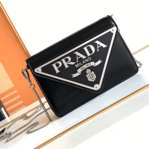 Prada Large Triangular Flip Cover Handbag - Black 81066 | Sandra Bags