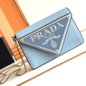 Prada Large Triangular Flip Cover Handbag - Blue 57545 | Sandra Bags