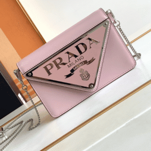 Prada Large Triangular Flip Cover Handbag - Pink 90627 | Sandra Bags