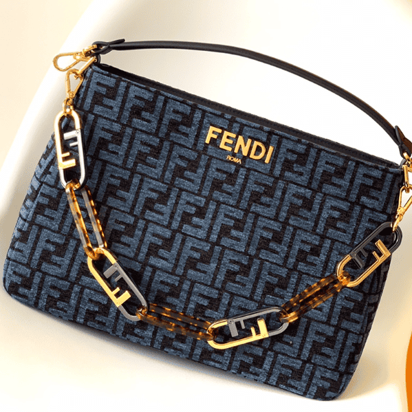 Fendi O'Lock Swing Handbag - Blue 26108 | Sandra Bags