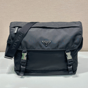 Prada Flap And Snap Messenger Bag - Black 11991 | Sandra Bags