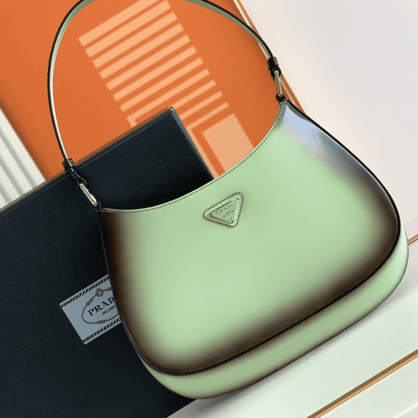 Prada Two-Color Women's Armpit Bag - Green 44126 | Sandra Bags