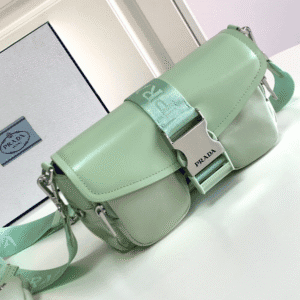 Prada Glossy Leather Shoulder Bag - Green 35291 | Sandra Bags