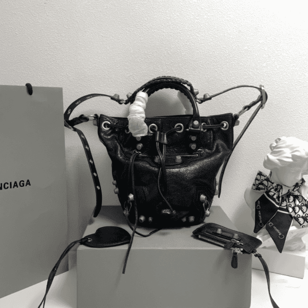 Balenciaga Le Cagole Large Bucket Bag - Black 71455 | Sandra Bags